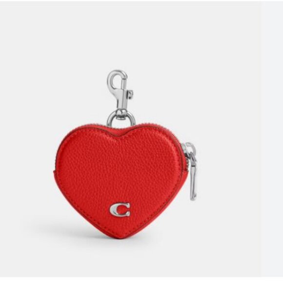 COACH Heart clip on zip coin purse - Sport red (Defective) - Picture 5 of 6